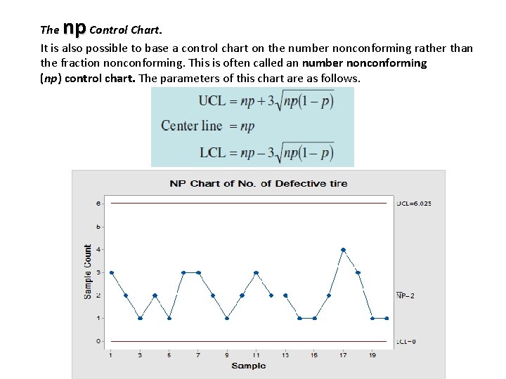 np The Control Chart. It is also possible to base a control chart on