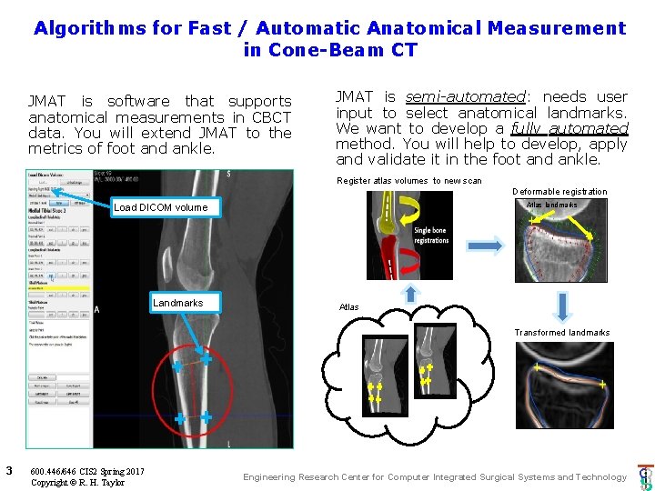 Algorithms for Fast / Automatic Anatomical Measurement in Cone-Beam CT JMAT is software that
