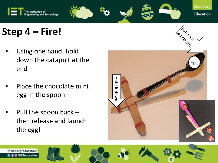 & • k ac se ll b ea Pu rel Step 4 – Fire!