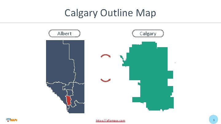 Calgary Outline Map Albert Calgary https: //ofomaps. com 1 