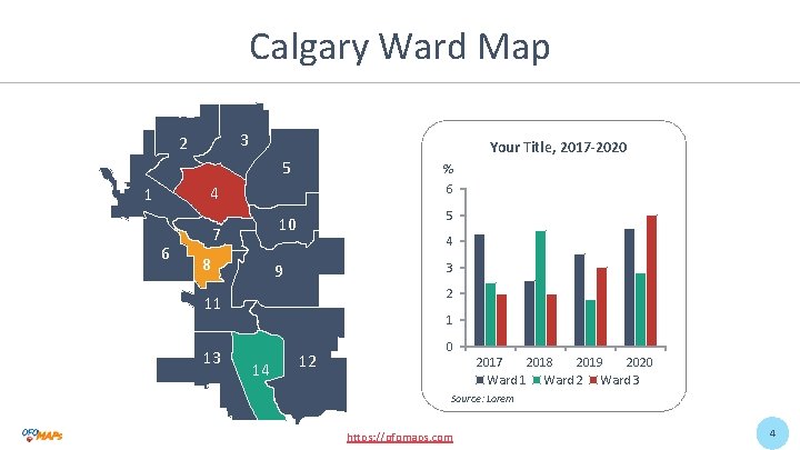 Calgary Ward Map 3 2 Your Title, 2017 -2020 5 % 6 4 1