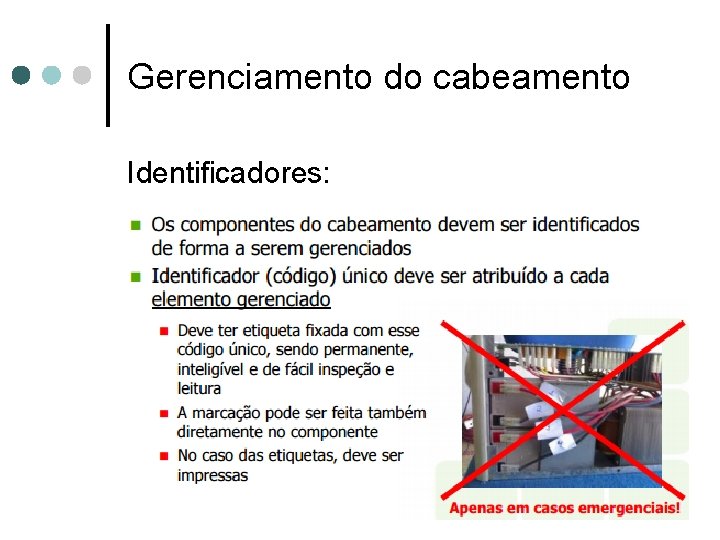 Gerenciamento do cabeamento Identificadores: 