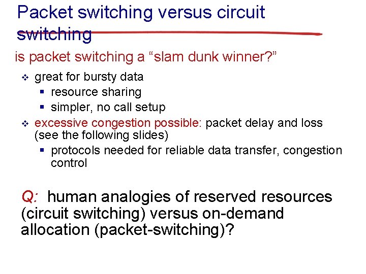 Packet switching versus circuit switching is packet switching a “slam dunk winner? ” v