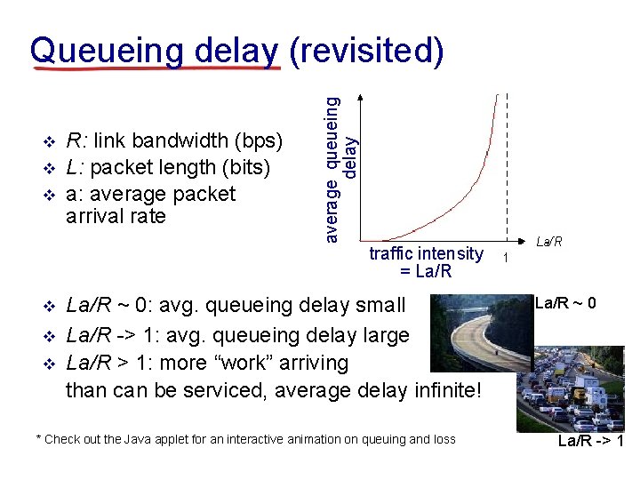 v v v R: link bandwidth (bps) L: packet length (bits) a: average packet
