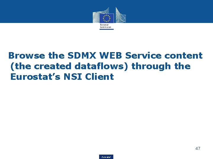 Browse the SDMX WEB Service content (the created dataflows) through the Eurostat’s NSI Client
