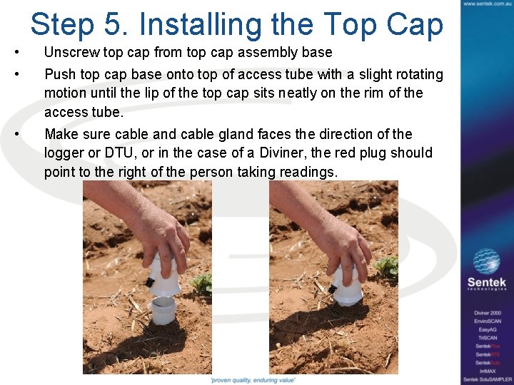 Step 5. Installing the Top Cap • Unscrew top cap from top cap assembly