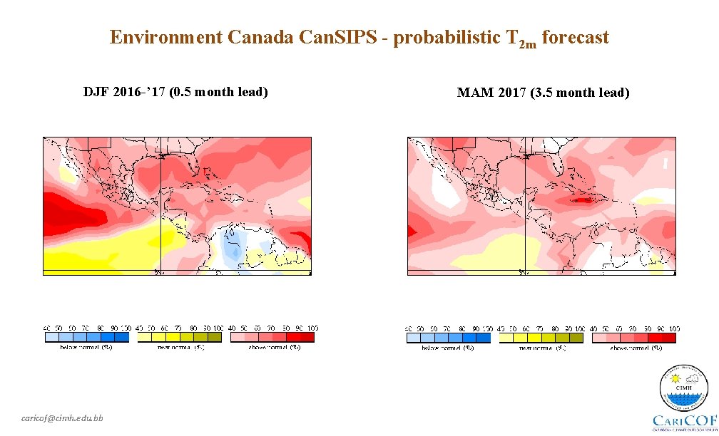 Environment Canada Can. SIPS - probabilistic T 2 m forecast DJF 2016 -’ 17