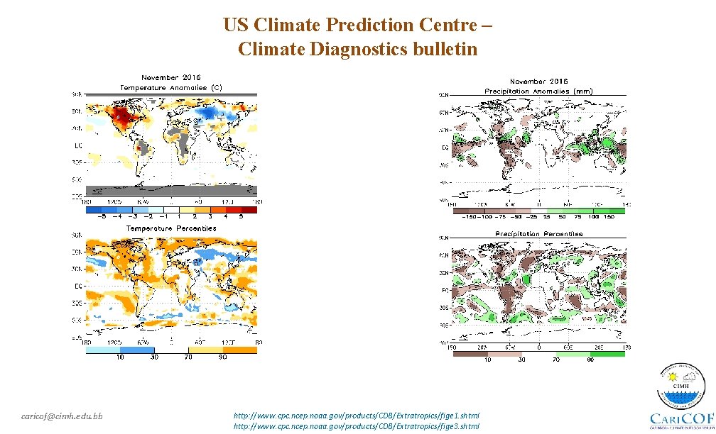 US Climate Prediction Centre – Climate Diagnostics bulletin caricof@cimh. edu. bb http: //www. cpc.