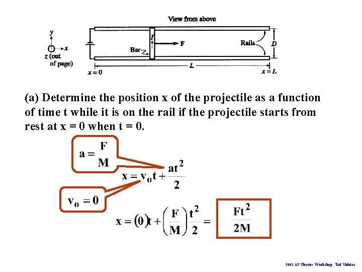 (a) Determine the position x of the projectile as a function of time t