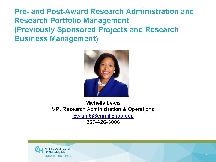 Pre- and Post-Award Research Administration and Research Portfolio Management (Previously Sponsored Projects and Research