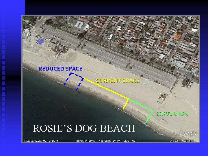 REDUCED SPACE CURRENT SPACE EXPANSION ROSIE’S DOG BEACH 