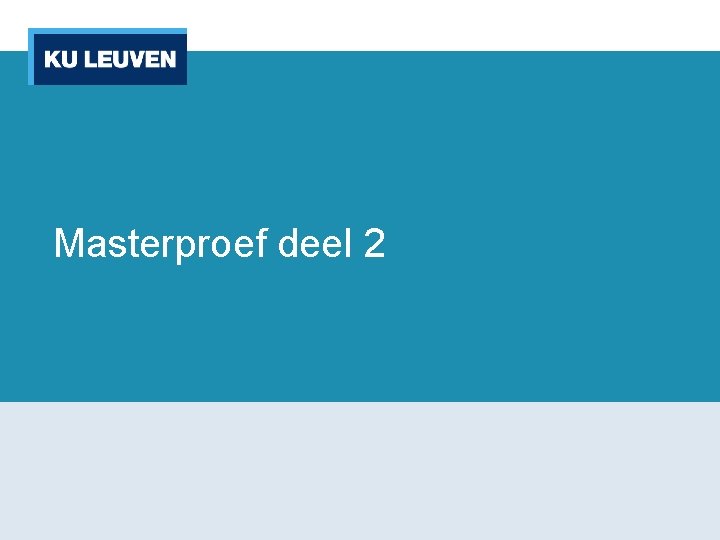 Masterproef deel 2 