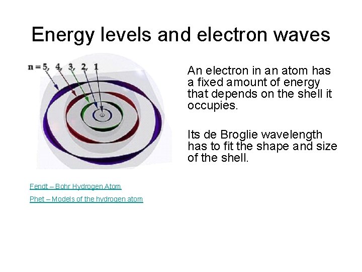 Energy levels and electron waves An electron in an atom has a fixed amount