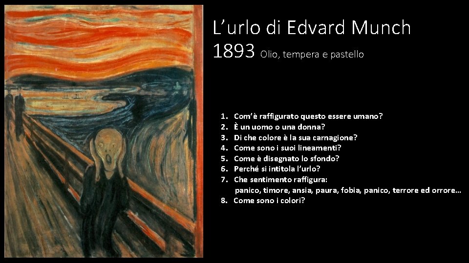 L’urlo di Edvard Munch 1893 Olio, tempera e pastello 1. 2. 3. 4. 5.