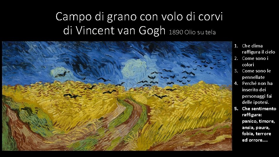 Campo di grano con volo di corvi di Vincent van Gogh 1890 Olio su