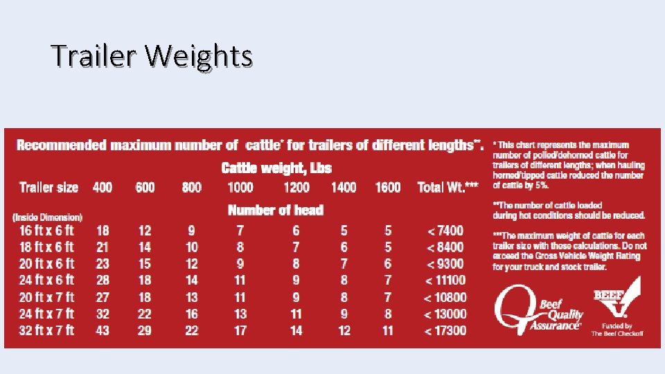 Trailer Weights 