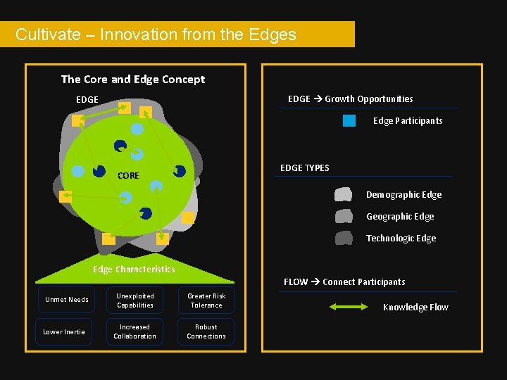 Cultivate – Innovation from the Edges The Core and Edge Concept EDGE Growth Opportunities