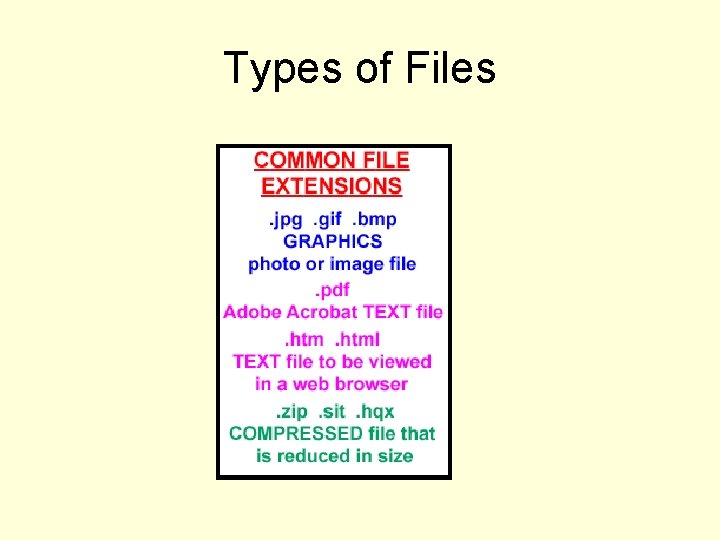 Types of Files 