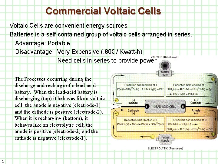 Commercial Voltaic Cells are convenient energy sources Batteries is a self-contained group of voltaic Commercial Voltaic Cells are convenient energy sources Batteries is a self-contained group of voltaic