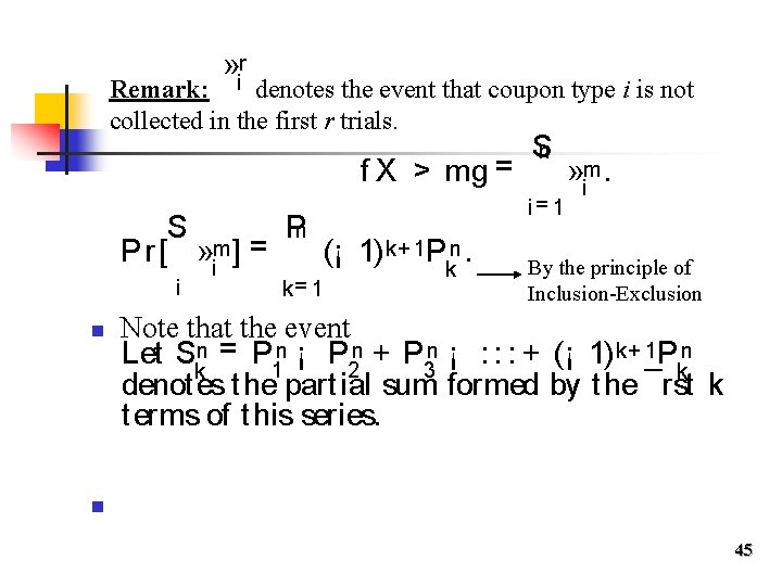 » ir Remark: denotes the event that coupon type i is not collected in