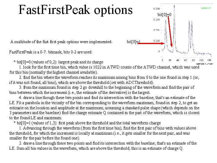 Fast. First. Peak options A multitude of the fast first peak options were implemented: