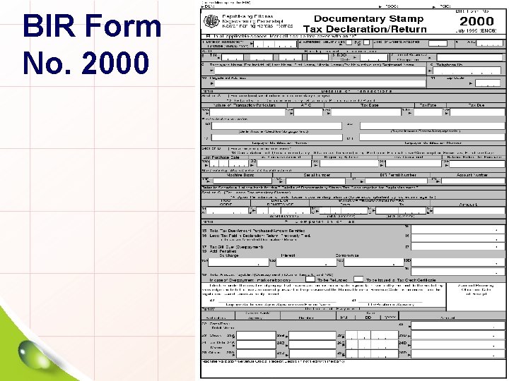 BIR Form No. 2000 