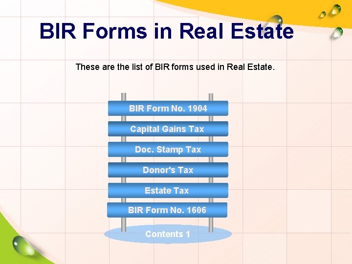 BIR Forms in Real Estate These are the list of BIR forms used in