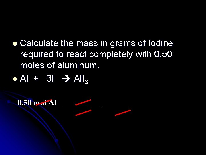 Calculate the mass in grams of Iodine required to react completely with 0. 50