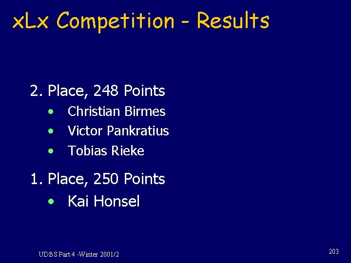 x. Lx Competition - Results 2. Place, 248 Points • Christian Birmes • Victor x. Lx Competition - Results 2. Place, 248 Points • Christian Birmes • Victor