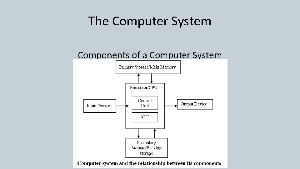 The Computer System Components of a Computer System The Computer System Components of a Computer System