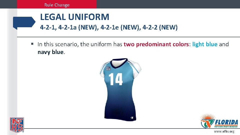 Rule Change LEGAL UNIFORM 4 -2 -1, 4 -2 -1 a (NEW), 4 -2