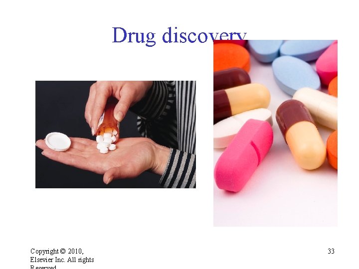 Drug discovery Copyright © 2010, Elsevier Inc. All rights 33 Drug discovery Copyright © 2010, Elsevier Inc. All rights 33