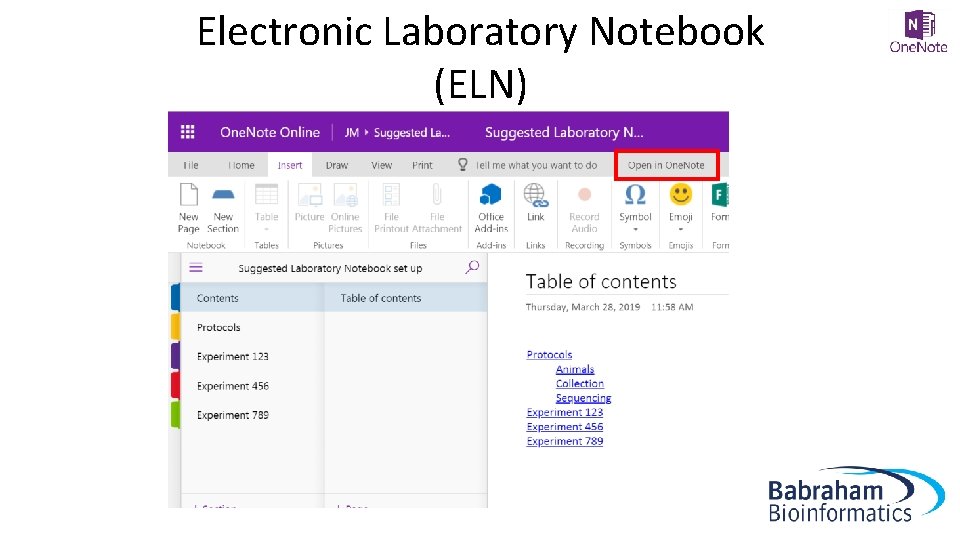 Electronic Laboratory Notebook (ELN) 