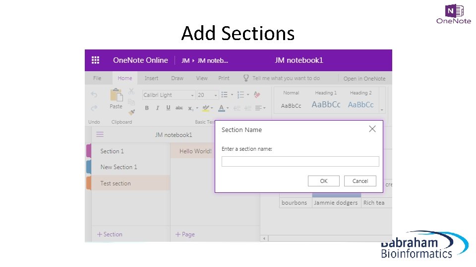 Add Sections 