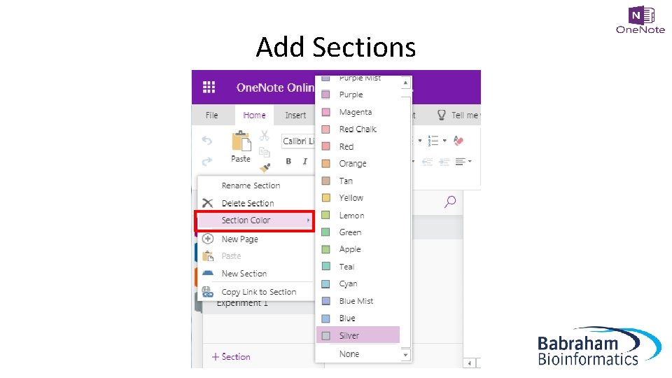 Add Sections 