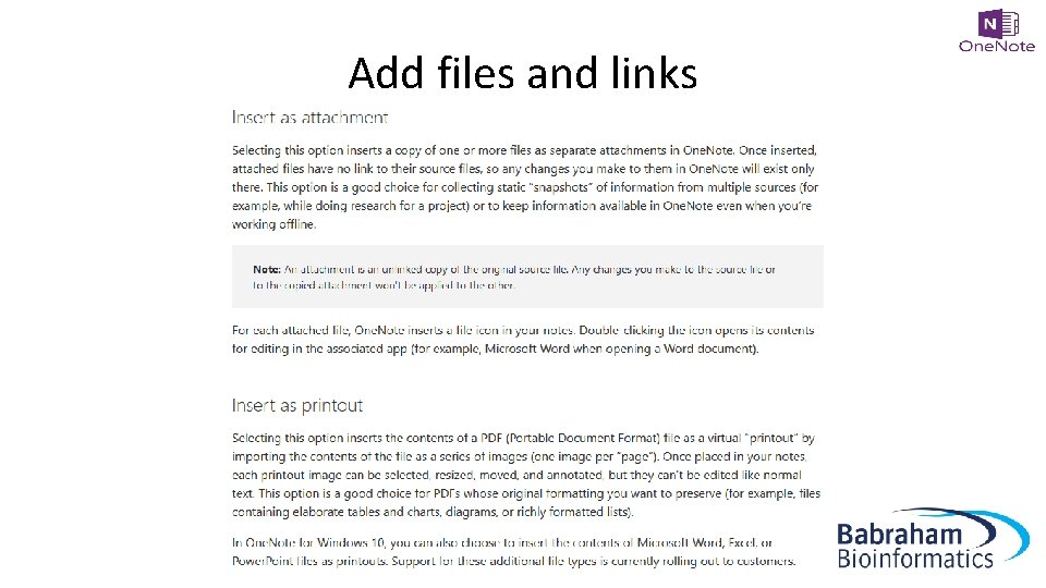 Add files and links 