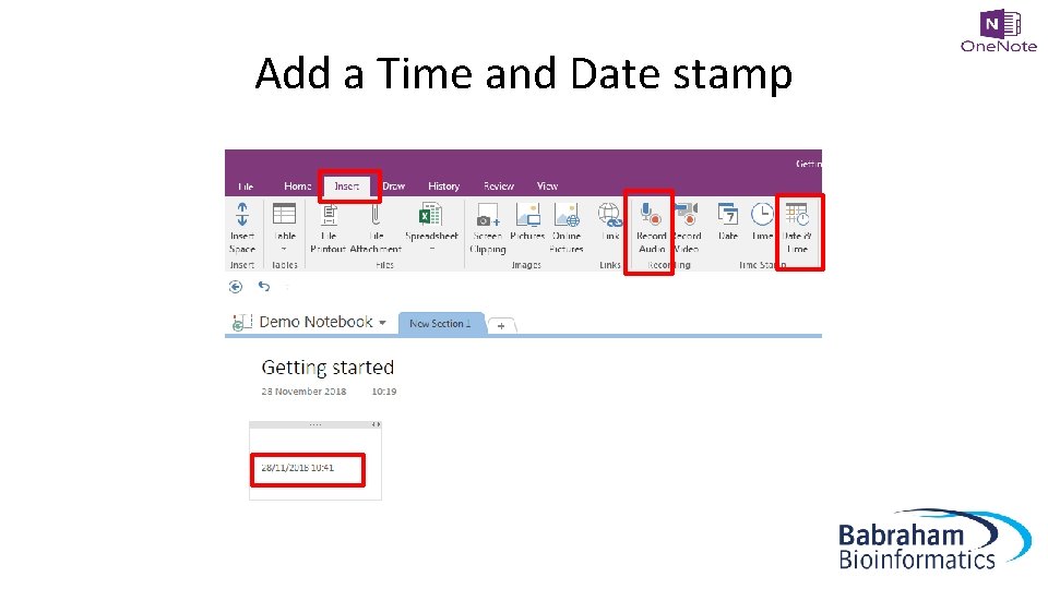 Add a Time and Date stamp 