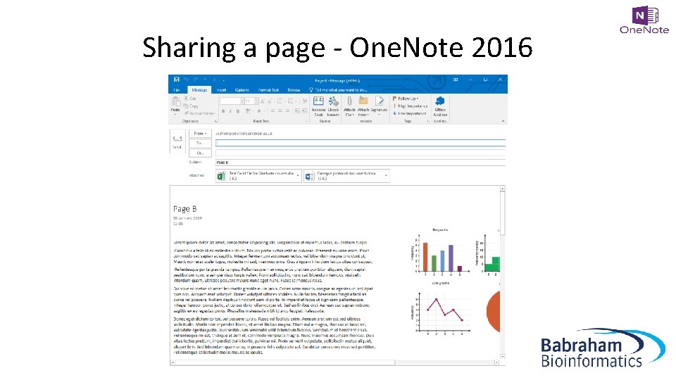 Sharing a page - One. Note 2016 