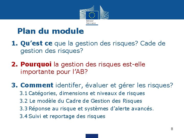 Formation appui budgtaire Module 6 Gestion des risques