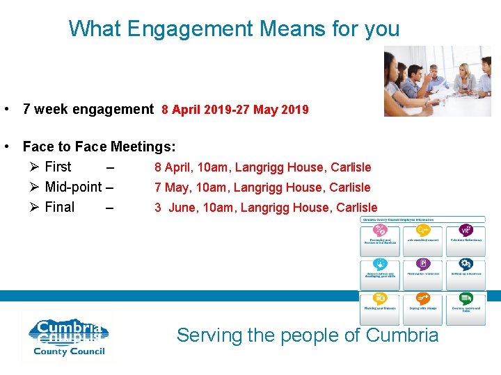 What Engagement Means for you • 7 week engagement 8 April 2019 -27 May