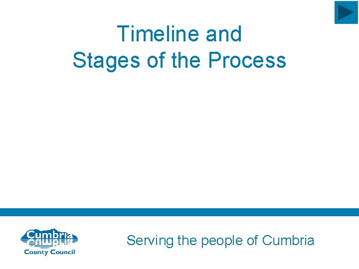 Timeline and Stages of the Process Serving the people of Cumbria 