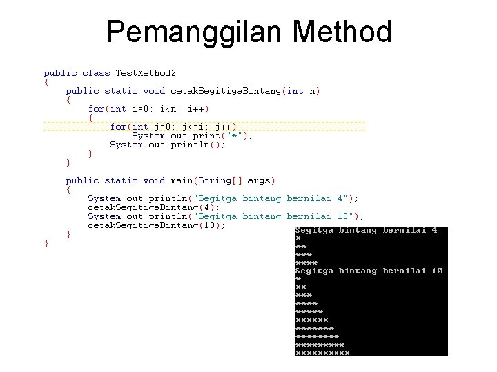 Pemanggilan Method 