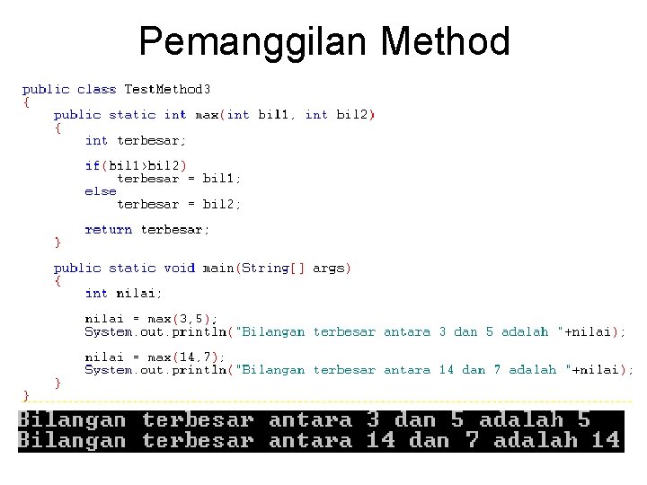 Pemanggilan Method 