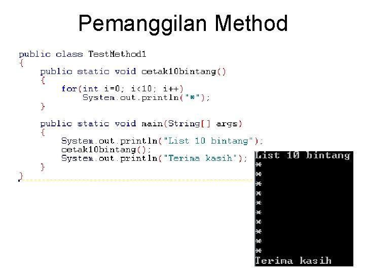 Pemanggilan Method 