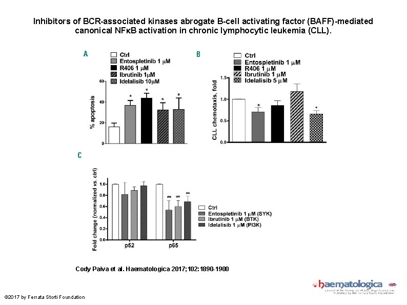 Inhibitors of BCR-associated kinases abrogate B-cell activating factor (BAFF)-mediated canonical NFκB activation in chronic