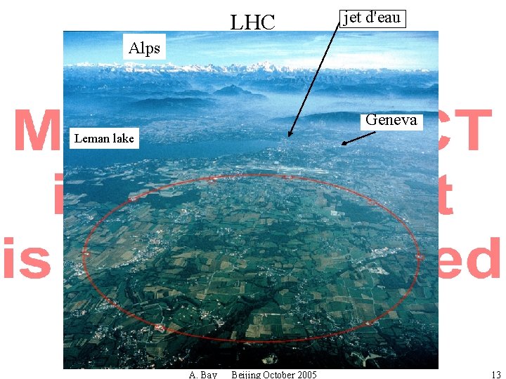 jet d'eau LHC Alps LHC Pb Pb Leman lake Geneva LHCb point 8 LHCb