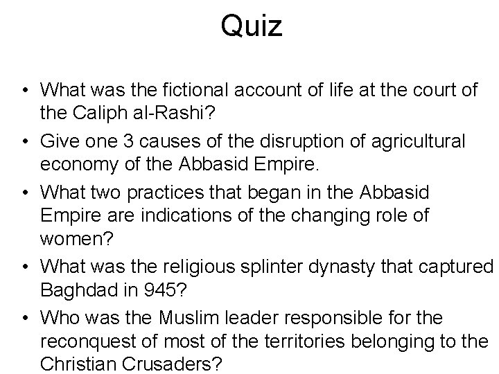 Quiz • What was the fictional account of life at the court of the