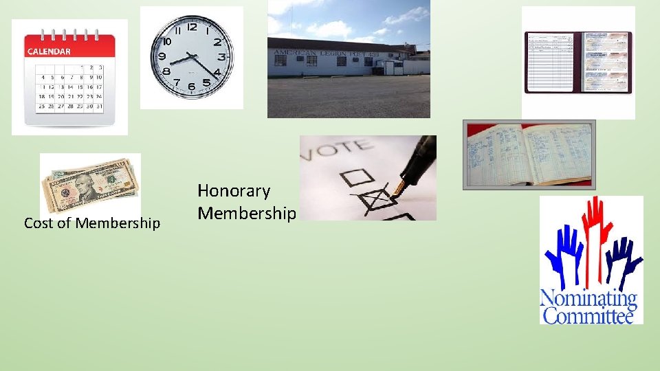 Cost of Membership Honorary Membership 