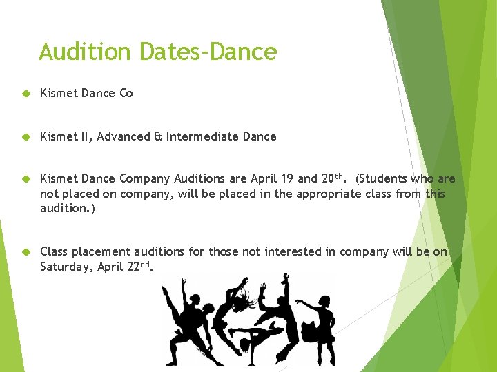 Audition Dates-Dance Kismet Dance Co Kismet II, Advanced & Intermediate Dance Kismet Dance Company