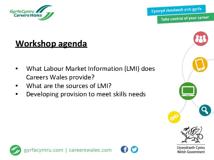 Workshop agenda • • • What Labour Market Information (LMI) does Careers Wales provide?